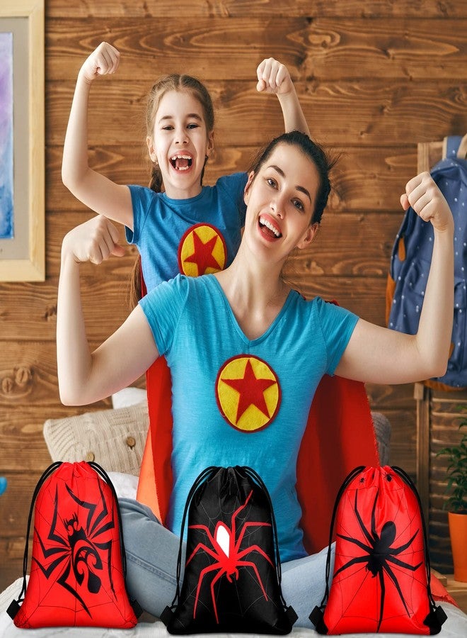 Lothee 30 Pcs Spider Drawstring Goodie Gift Bags Spider Party Favors Hero Birthday Party Decoration Supplies Spiderweb Candy Treat Bags - Image 5
